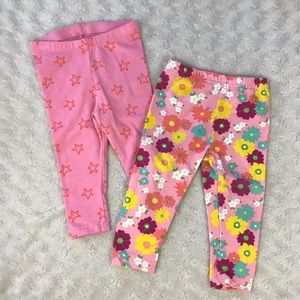 Baby Girl Pants Bundle Size 12 Months Cat & Jack Stars Swiggles Floral Pink